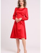CAMISSI Разкроена сатинирана миди рокля