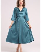 CAMISSI Сатинирана рокля с драпирано деколте
