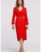 CAMISSI Застъпена миди рокля с шпиц