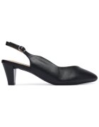Caprice обувки на ток от естествена кожа slingback с катарама - заослен връх - черно