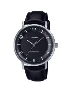 Casio Мъжки аналогов часовник MTP-VT03L-1B - кожена каишка