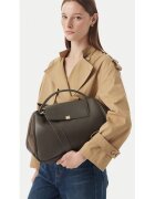 Coccinelle чанта от естествена кожа с капак и магнитно закопчаване с капси 0000306320147 - зелена
