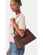 Coccinelle чанта от естествена кожа с капак - магнитно закопчаване и презрамка - червена