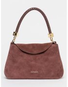 Coccinelle Чанта Tiggy от велур и кожа с отделящи се презрамки - Тъмно бордо