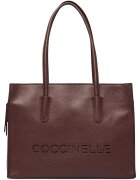 Coccinelle чанта тоут от естествена кожа с релефно лого