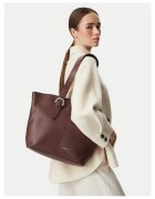 Coccinelle чанта тоут от естествена кожа с цип - червена