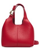 Coccinelle чанта за рамо от естествена кожа с магнитно закопчаване - червена