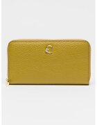 Coccinelle Кожен портфейл C-Me с цип - Маслинено зелено
