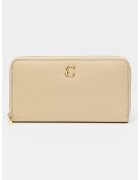 Coccinelle Кожен портфейл C-Me с цип - Светло бежово