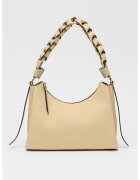 Coccinelle Кожена чанта Boheme Grana Double - Бежов
