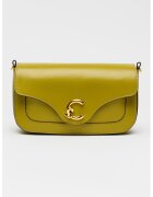 Coccinelle Кожена чанта за рамо C-Me с отделяща се презрамка - Зелен