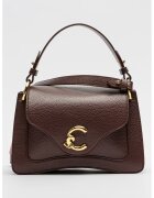 Coccinelle Кожена чанта за рамо C-Me - Тъмно бордо