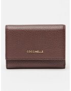 Coccinelle Кожено портмоне с двойно прегъване - Тъмно бордо