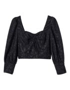 Desigual Дамска блуза Blus Don - черна - 100% полиестер - дълъг ръкав
