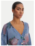 Desigual Дамска жилетка - памук - синя - закопчаване с копчета