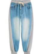 Desigual Дамски панталони - памук - синьо/сиво