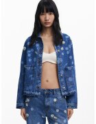 Desigual Дънково яке с джобове и бродерии