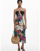 Desigual Флорална плажна рокля с отвор
