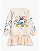 Desigual Памучна рокля с шарка Mickey Mouse - Черен/Светло бежово