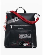 Desigual Раница от еко кожа с детайли Mickey Mouse