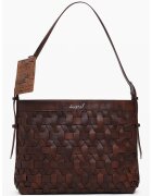 Desigual Сплетена ръчна чанта от еко кожа
