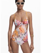 Desigual Цял бански с отвори встрани