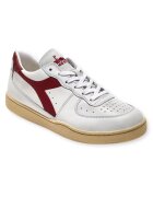 Diadora Унисекс спортни обувки MI Basket Low Used - естествена кожа - бял/червен - ретро дизайн - удобни