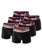 Diesel Боксерки с памук и лого на талията - 6 чифта - Бял/Черен