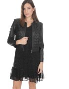 DiKa Eco Leather Jacket With Waved Design