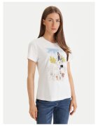 DKNY Дамска тениска - памук/модал/еластан - бяла