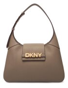 DKNY Кожена чанта за рамо с метално лого