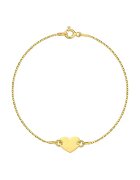 e-Crystal Златна гривна 585 - 14K с талисман Heart - 16 CM