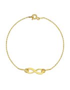 e-Crystal Златна гривна 585 - 14K с талисман Infinity - 18 CM