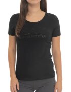 EA7 Дамска тениска TRAIN LOGO SERIES W TEE SS RN FANCY STRASS - Памук - Черна