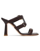 Elisabetta Franchi Дамски сандали кафяви от естествена кожа