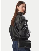 Emporio Armani чанта за през рамо от естествена кожа с цип и лого - 0000306429987 - черна