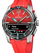 Festina Мъжки часовник Connected F23000/6 - титан - червен/сребрист - AMOLED дисплей - водоустойчив 30м