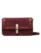 Furla чанта за рамо от естествена кожа с капси и магнитно закопчаване - червена