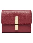 Furla дамско портмоне от естествена кожа със закопчаване с капси и златист метален аксесоар - червено