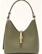 Furla Кожена чанта Хобо Goccia с метален детайл - Каки