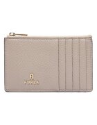 Furla портфейл от естествена кожа за жени със слотове за карти и джоб с цип