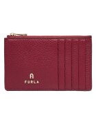 Furla портфейл тип кардхолдер от естествена кожа с джоб с цип и метално лого