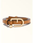 Furla Тънък кожен колан Nuvola с клипс с лого