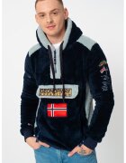 Geographical Norway Худи Gymclass с къс цип - Бледо синьо/Тъмносин