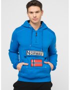 Geographical Norway Худи Gymclass с къс цип и бродирано лого - Кралско Синьо
