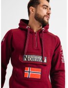 Geographical Norway Худи Gymclass с връзка и бродирано лого - Бордо/Камел/Тъмносин