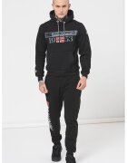 Geographical Norway Худи с памук Fastlife с качулка и лого - Червен/Сив/Избеляло черно