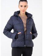 Geographical Norway Късо зимно ватирано яке Bliss с качулка - Тъмносин
