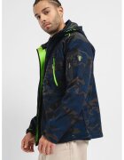 Geographical Norway Зимно яке с качулка и принт - Сив/Тъмносин