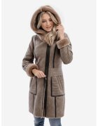 Gerali Tailoring Палто от естествен косъм модел Carina